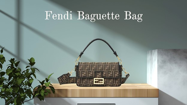 Fendi bag placed on wooden table