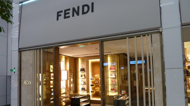 Close up view from outside of Fendi Outlet