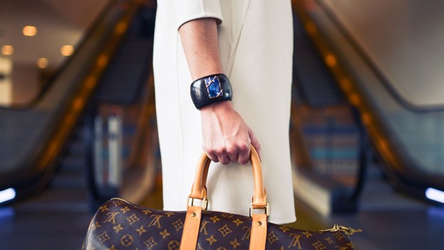 Woman holding Louis Vuitton Bag in her hand