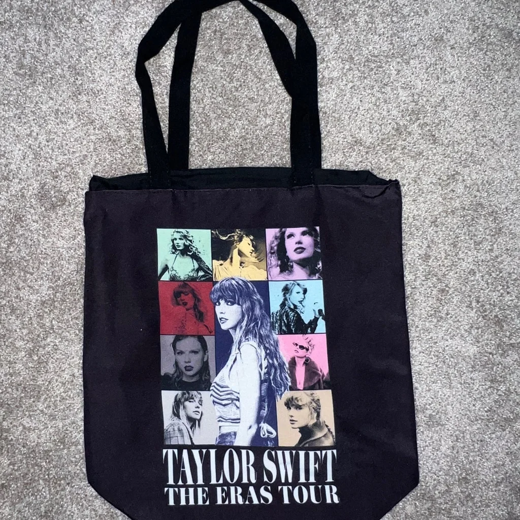 Taylor Swift The Eras Tour Black Tote Bag