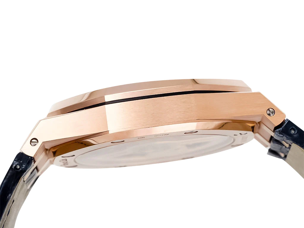 Royal Oak Pink Gold '50th Anniversary' with Blue Dial and Leather Strap (41mm)