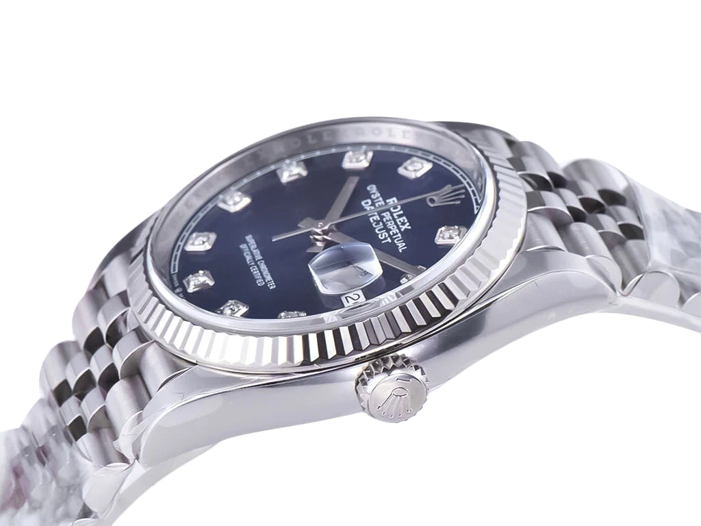 Datejust 36 Stainless Steel on Jubilee with Diamond Blue Dial and Fluted Bezel