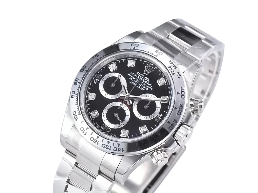 Cosmograph Daytona Stainless Steel with Diamond Black Dial