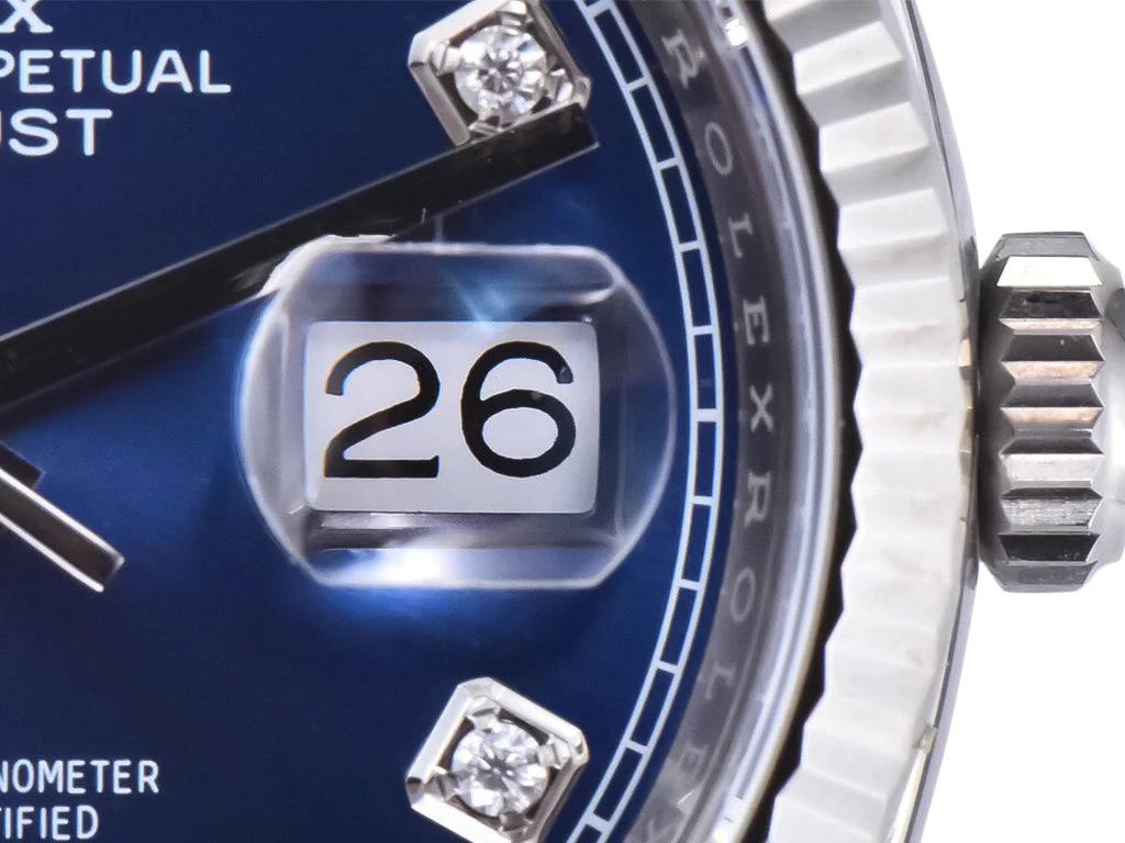 Datejust 36 Stainless Steel on Jubilee with Diamond Blue Dial and Fluted Bezel