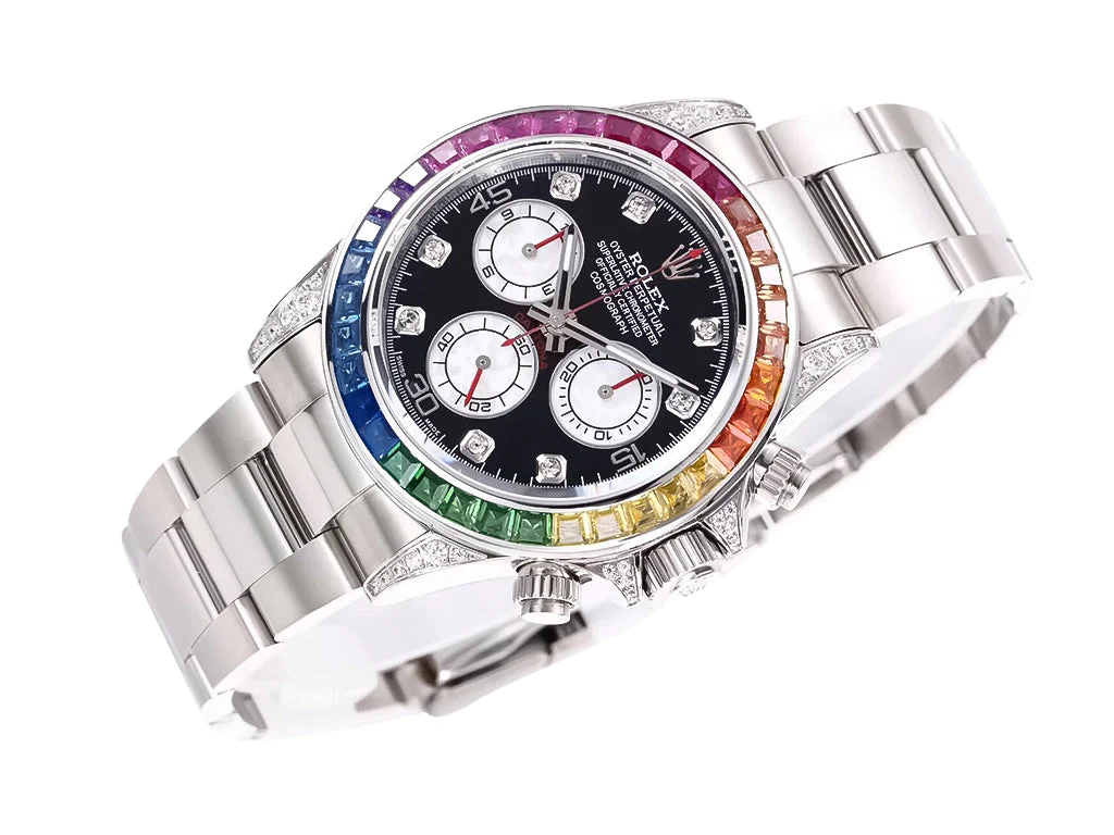 Cosmograph Daytona Stainless Steel 'Rainbow' with Diamond Bezel