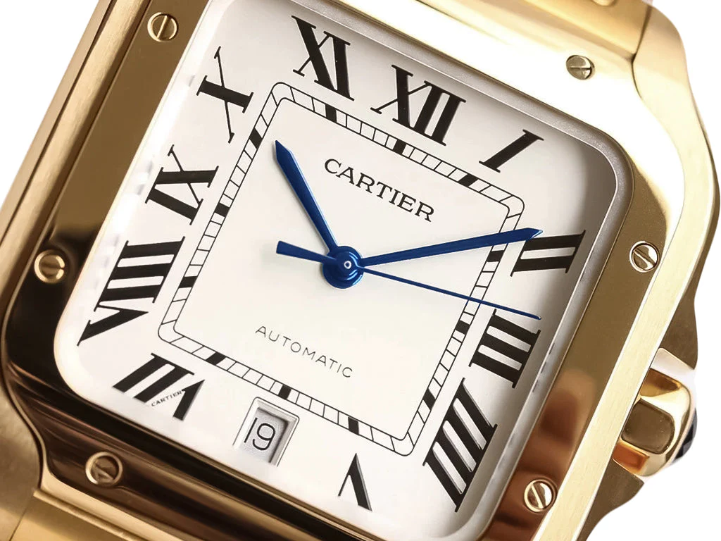 Santos Large Yellow Gold with White Dial (40mm)