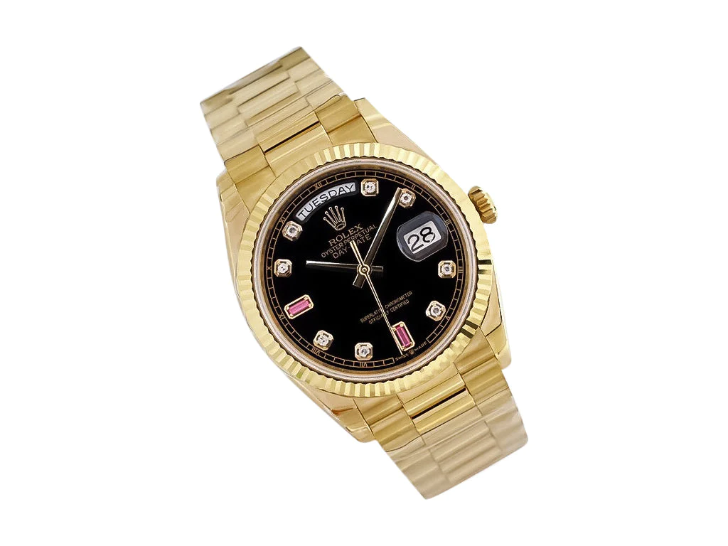 Day-Date 36 Stainless Steel 'President' with Silver Dial and Diamond Bezel