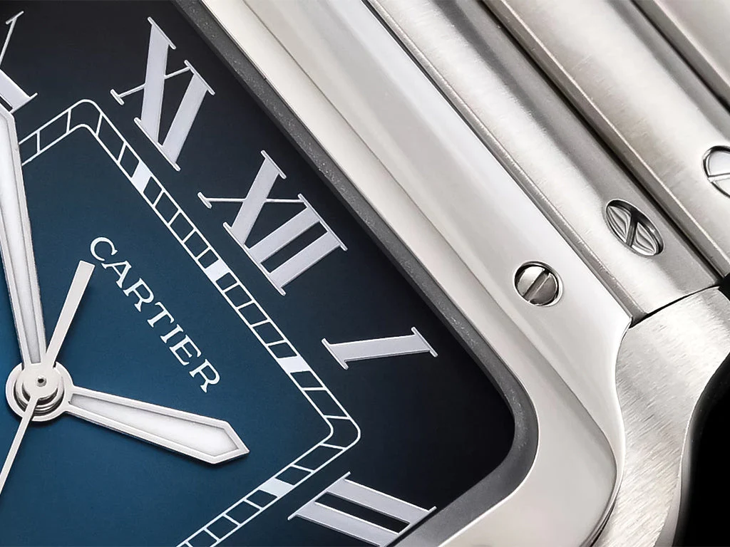 Santos Large Stainless Steel with Blue Dial (40mm)