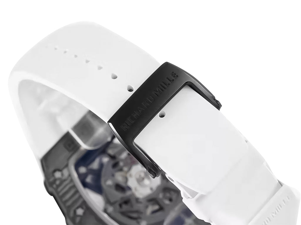 RM 35-02 Rafa Black Bezel Red Markers White Rubber Strap (49mm)