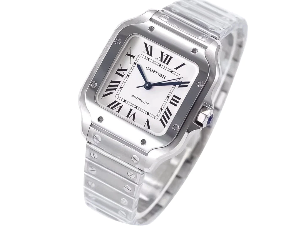 Santos Medium Stainless Steel with White Dial (35mm)