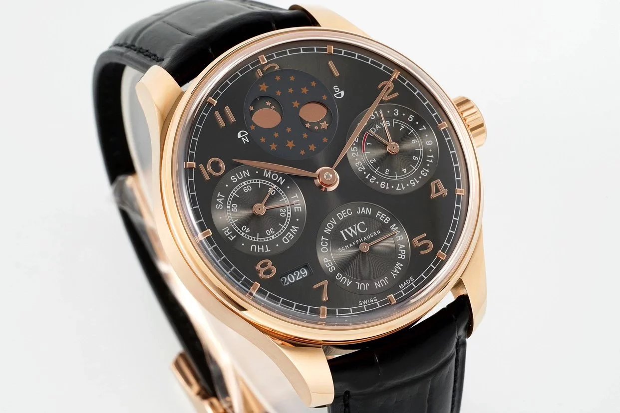 IWC Portugieser Eternal Calendar Gold Plated Case With Black Dial (44.2mm)