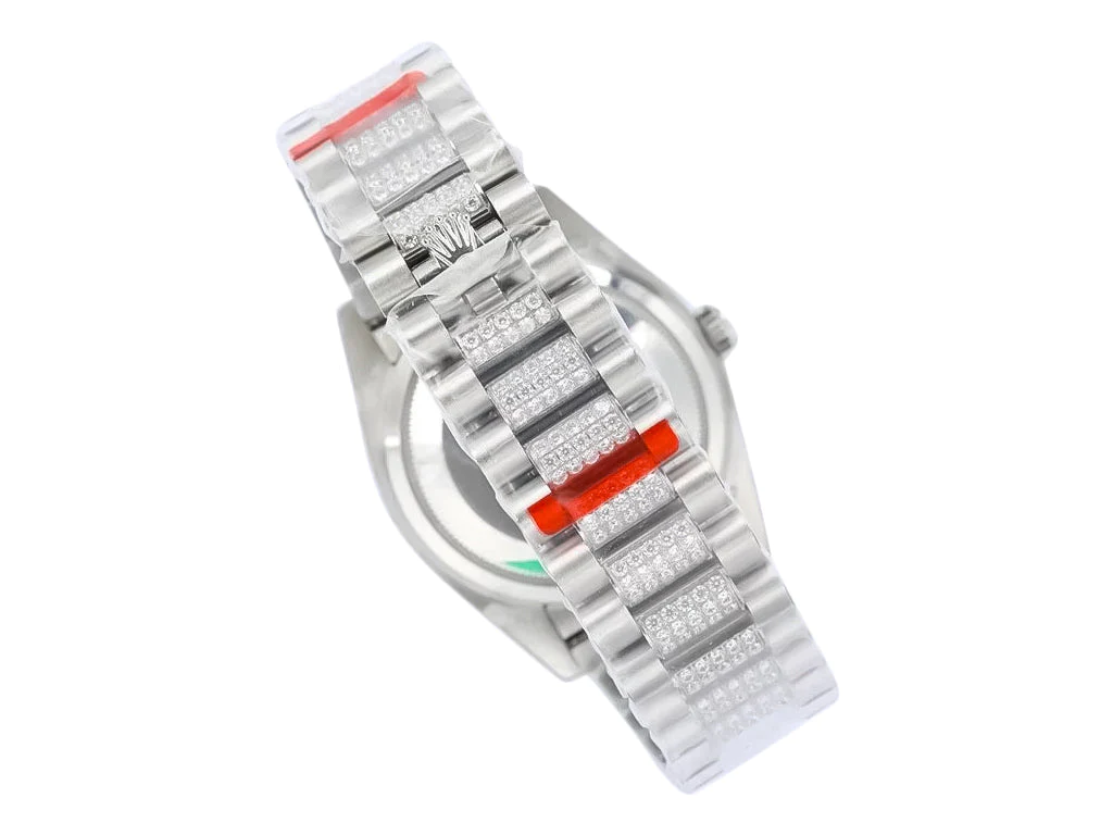 Day-Date 36 Stainless Steel 'President' with Diamond Blue Ombre Dial and Diamond Bezel