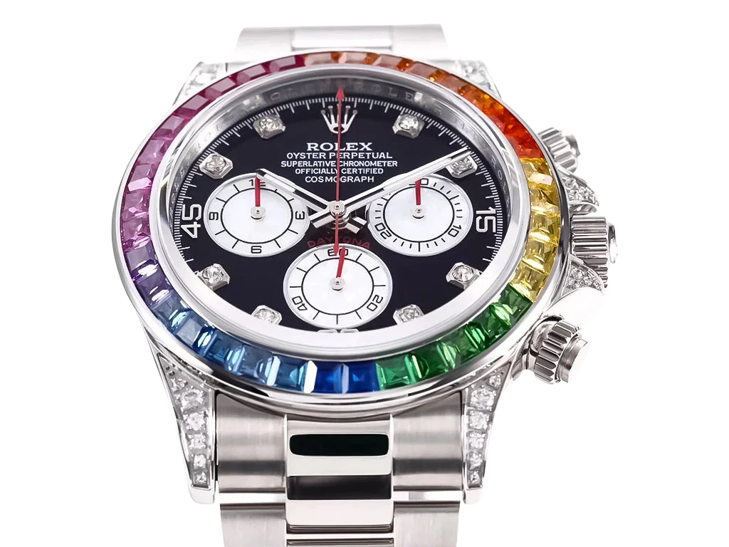 Cosmograph Daytona Stainless Steel 'Rainbow' with Diamond Bezel