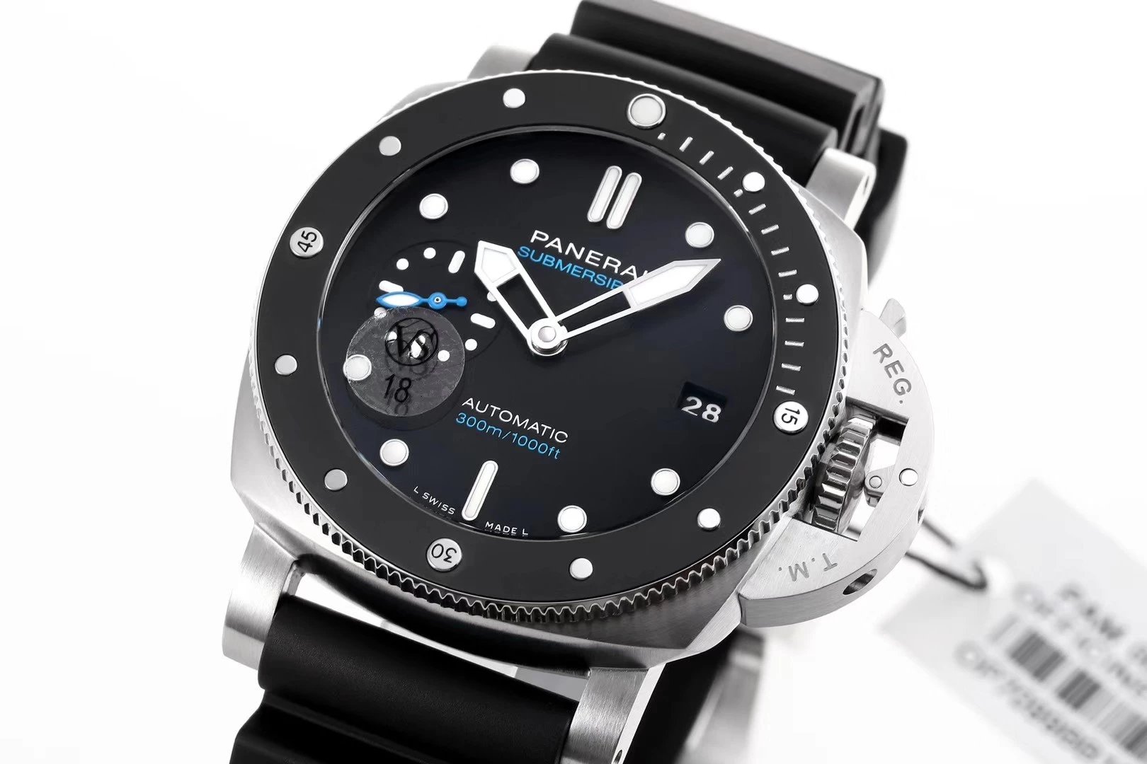 Luminor Submersible 42 3 Days Automatic Acciaio Stainless Steel Case with Black Ceramic bezel and black strap (42mm)