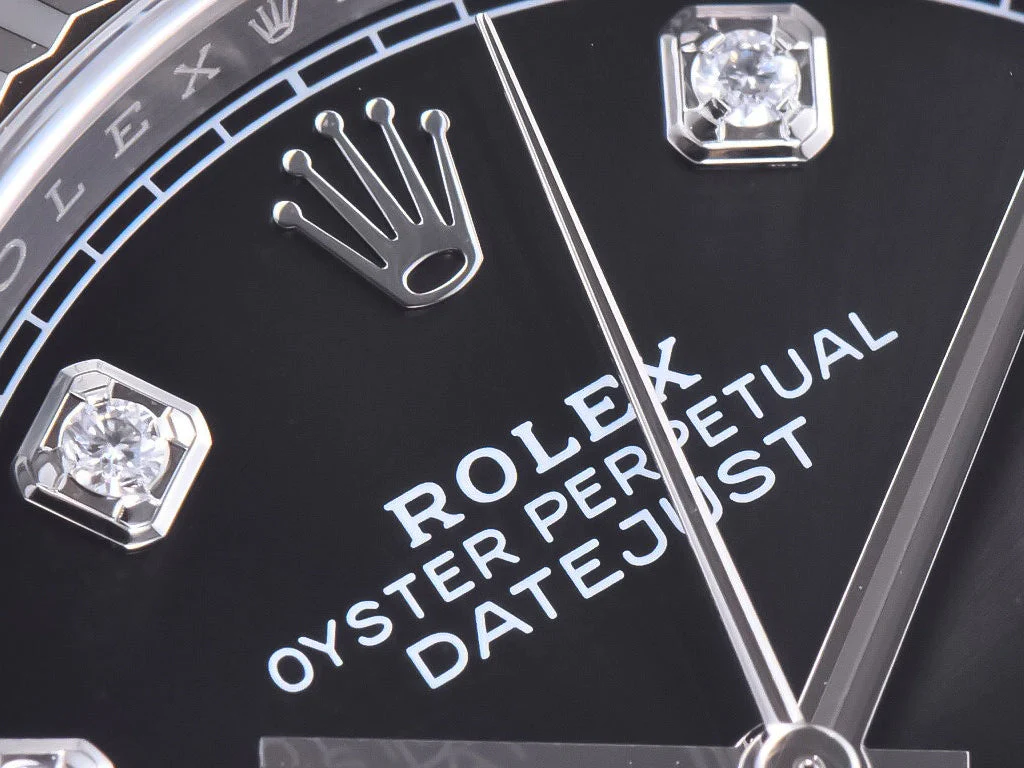 Datejust 36 Stainless Steel on Jubilee with Diamond Black Dial and Fluted Bezel