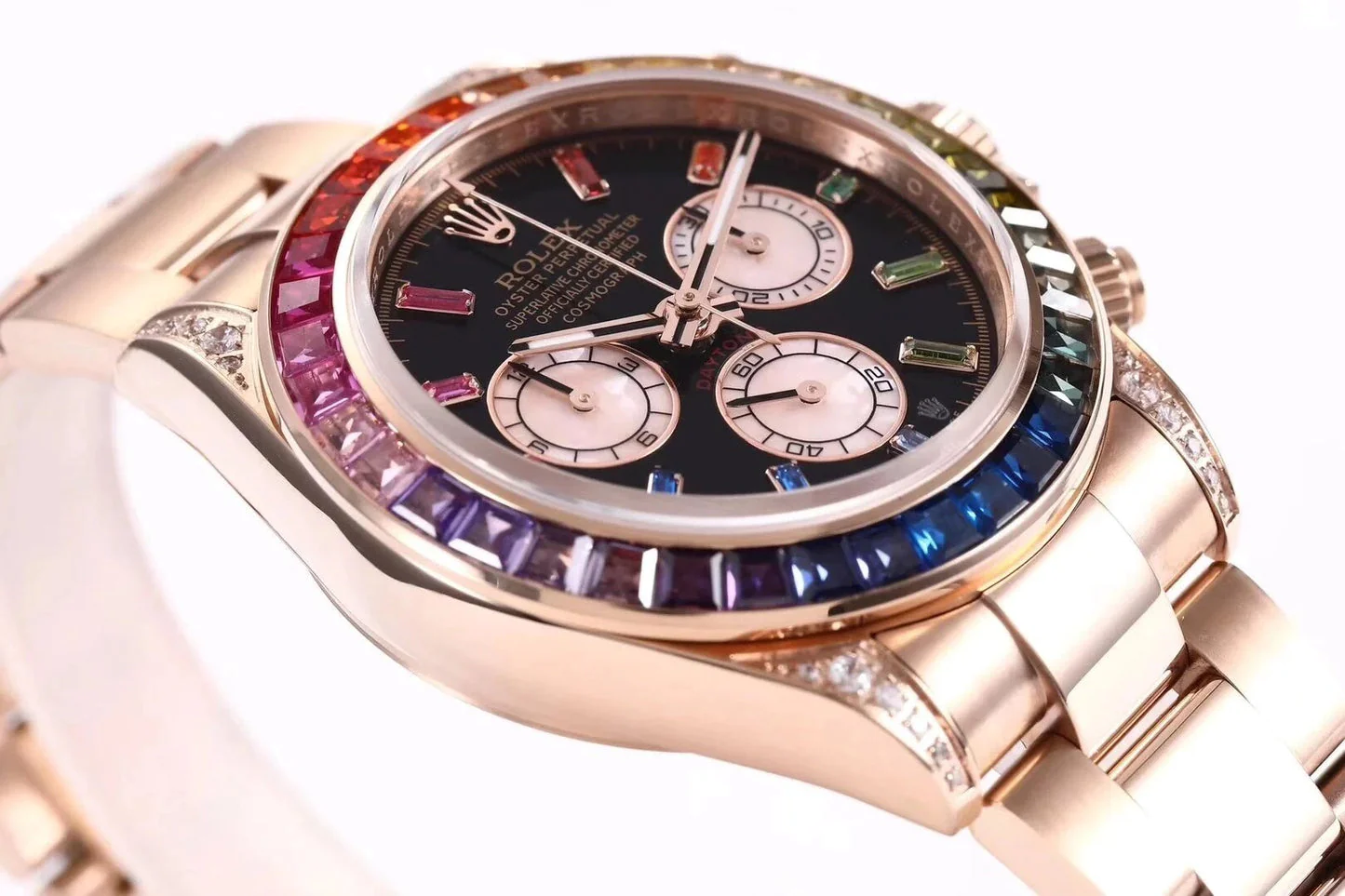 Cosmograph Daytona Rose Gold 'Rainbow' with Diamond Bezel