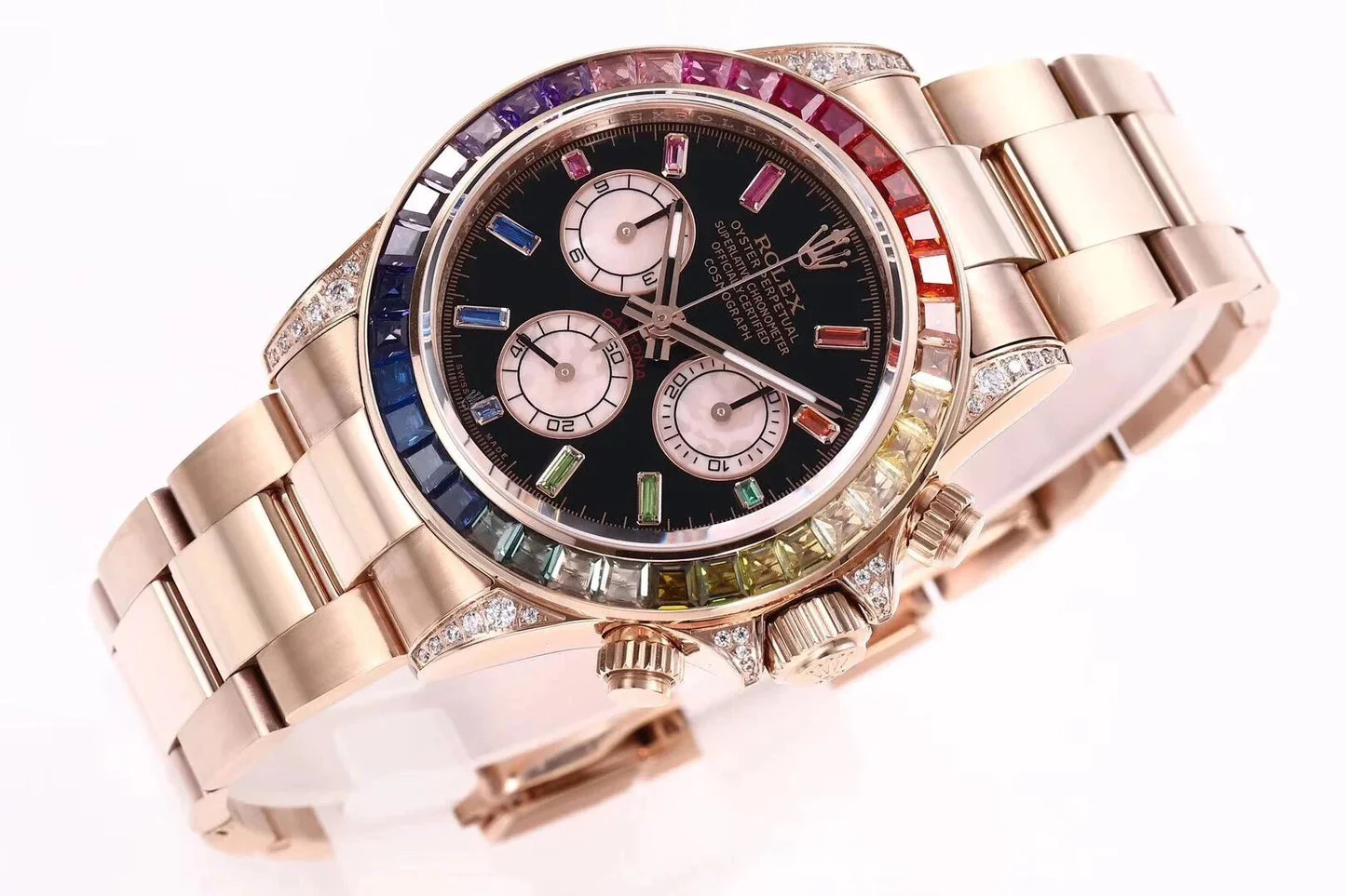 Cosmograph Daytona Rose Gold 'Rainbow' with Diamond Bezel