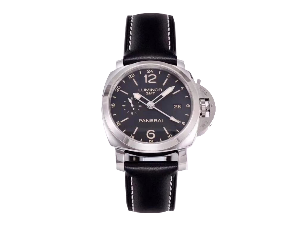 Luminor 1950 3 Days GMT 24h Automatic Acciaio Stainless Steel Case with Black Dial and Black Strap (44mm)