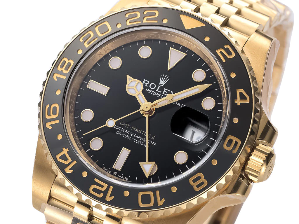 GMT-Master II Yellow Gold with Black Dial on Jubilee (40mm)