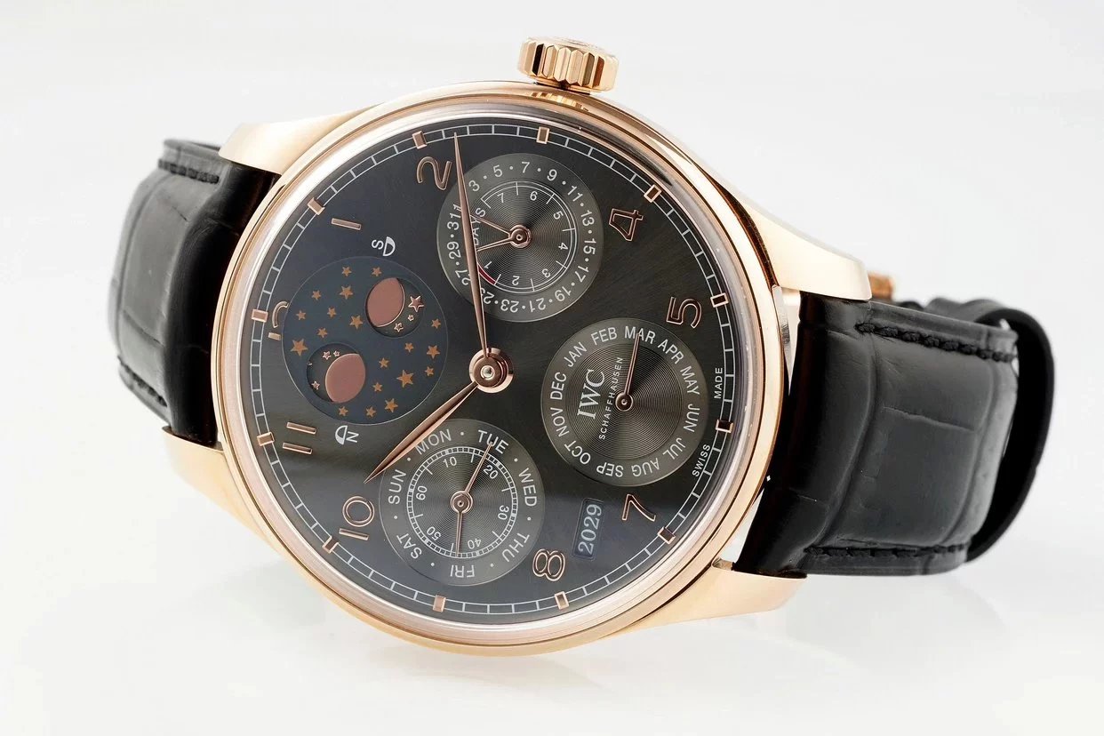 IWC Portugieser Eternal Calendar Gold Plated Case With Black Dial (44.2mm)