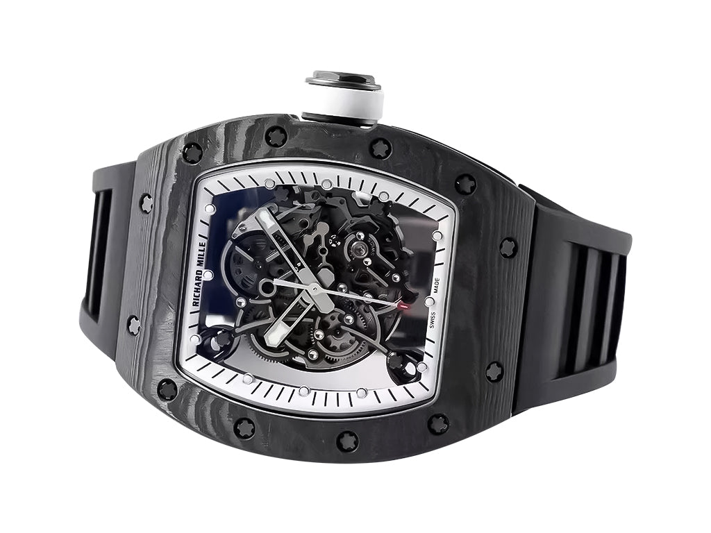 RM055 Bubba Watson White Dial Black Bezel Black Rubber Strap (49mm)