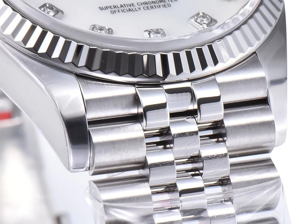 Datejust 36 Stainless Steel on Jubilee with Diamond Mother of Pearl Dial and Fluted Bezel