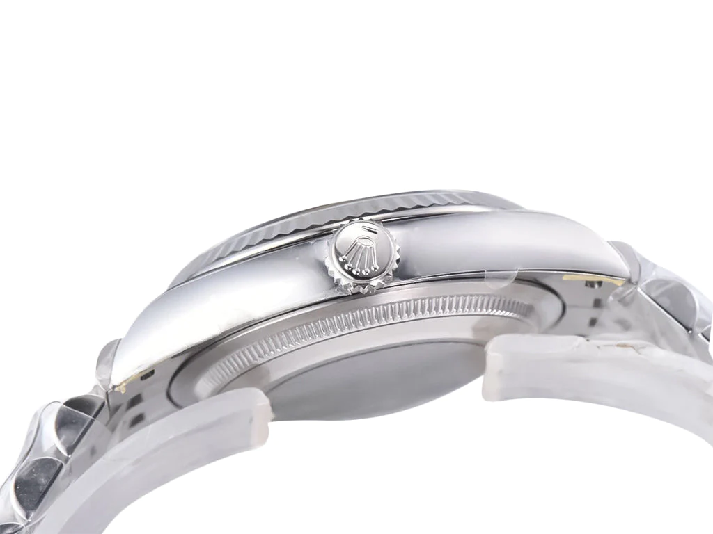 Datejust 36 Stainless Steel on Jubilee with Palm Motif Green Dial and Fluted Bezel