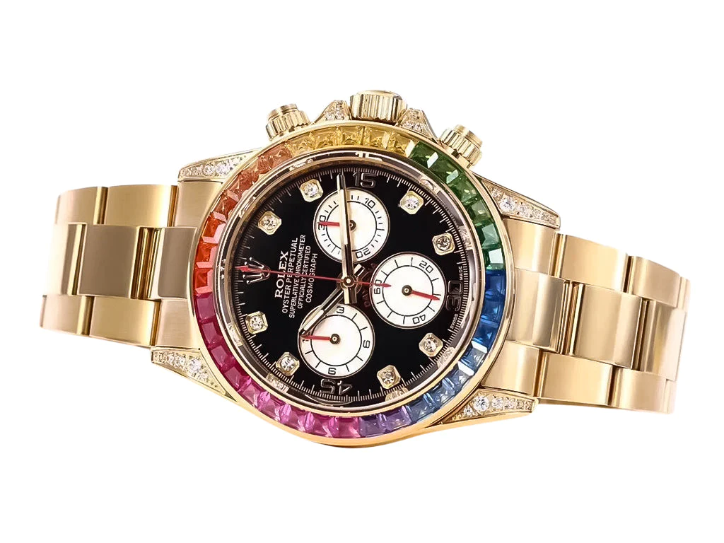 Cosmograph Daytona Yellow Gold 'Rainbow' with Diamond Bezel
