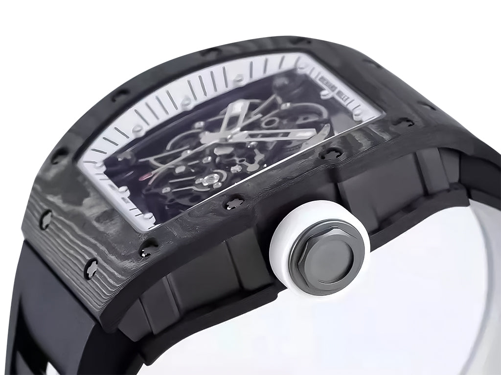 RM055 Bubba Watson White Dial Black Bezel Black Rubber Strap (49mm)