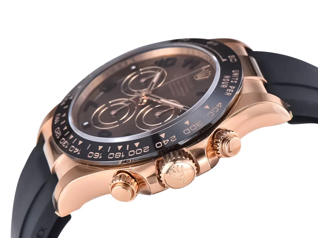 Cosmograph Daytona Rose Gold Oysterflex with Chocolate Dial and Arabic Numerals