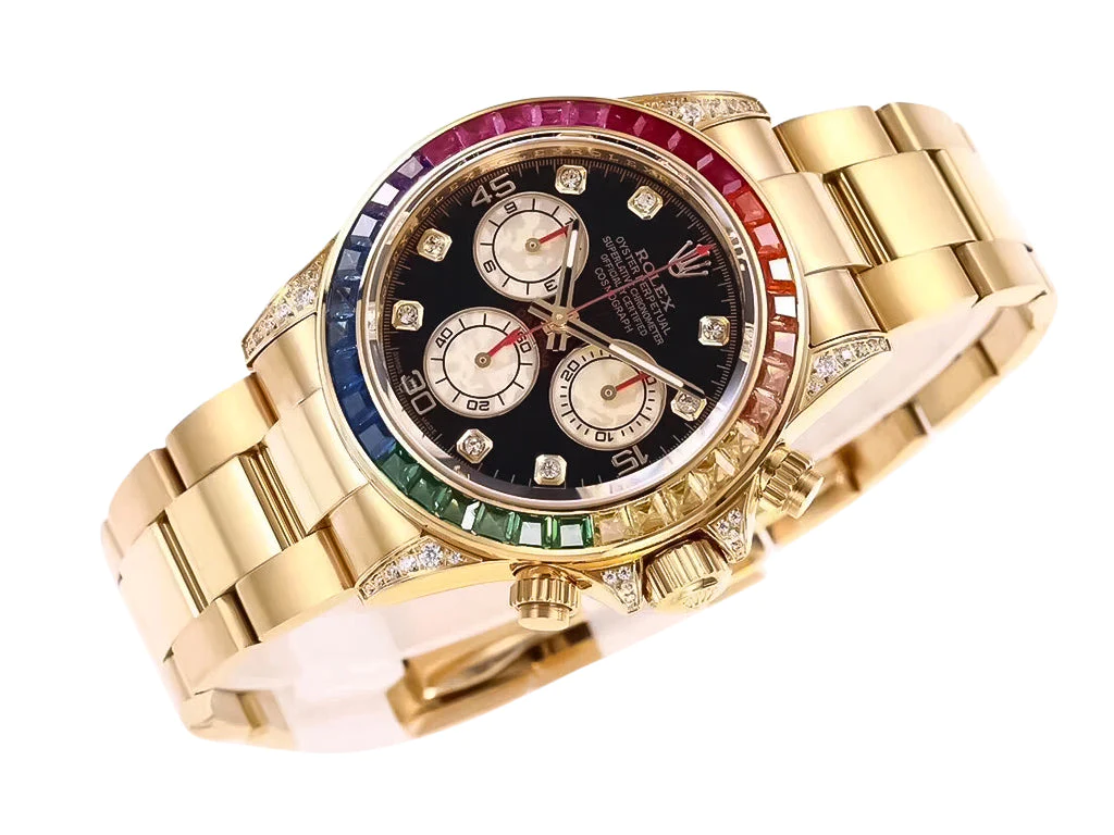 Cosmograph Daytona Yellow Gold 'Rainbow' with Diamond Bezel