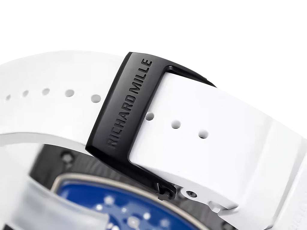 RM055 Bubba Watson White Dial Black Bezel White Rubber Strap (49mm)