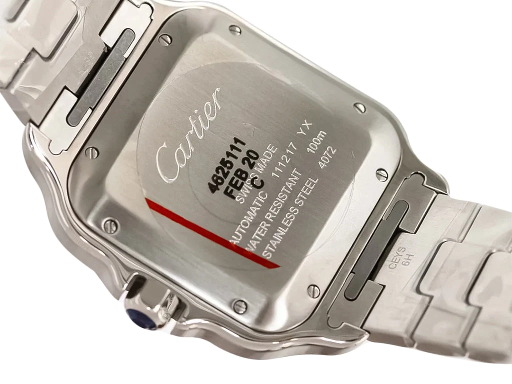 Santos Large Stainless Steel with Blue Dial and Blue Bezel (40mm)