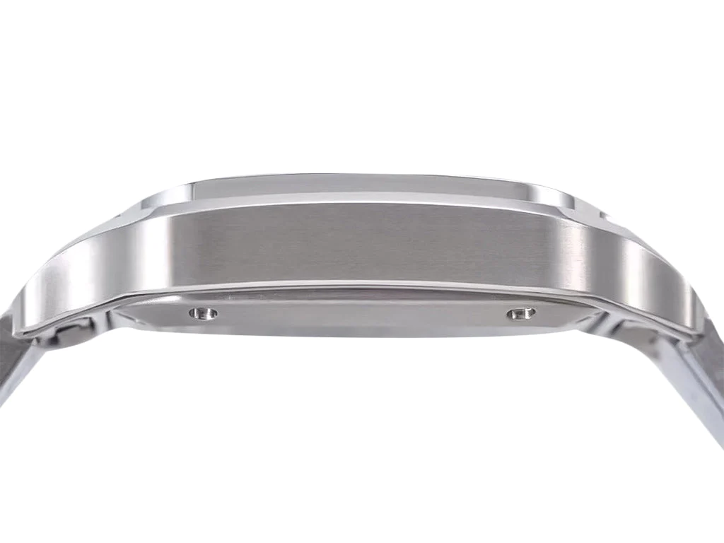 Santos Medium Stainless Steel with White Dial (35mm)