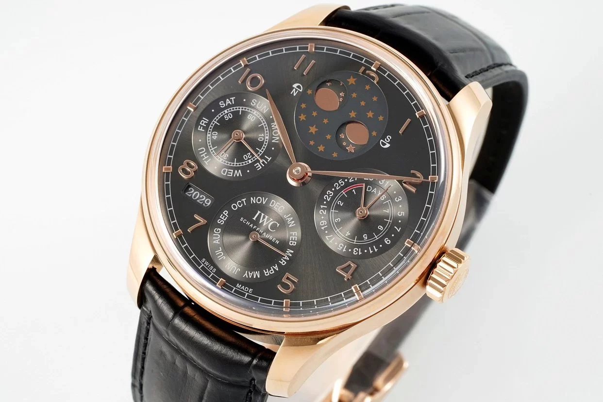 IWC Portugieser Eternal Calendar Gold Plated Case With Black Dial (44.2mm)