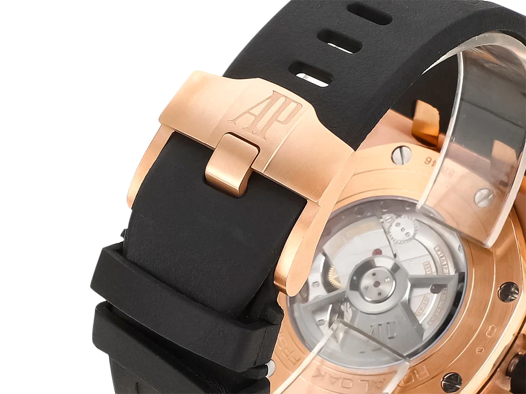 Royal Oak 'Offshore Chronograph' Pink Gold with Black Dial and White Subdials (44mm)