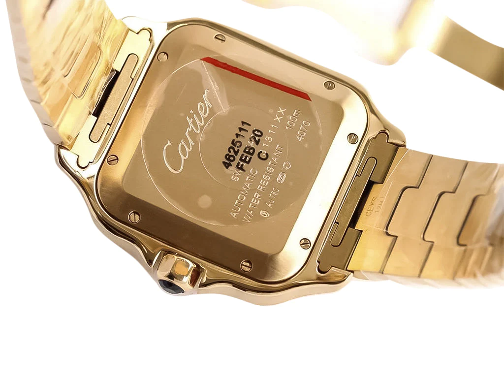 Santos Large Yellow Gold with White Dial (40mm)