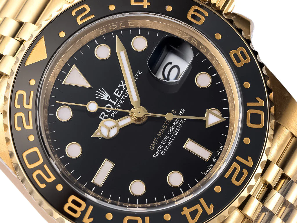 GMT-Master II Yellow Gold with Black Dial on Jubilee (40mm)