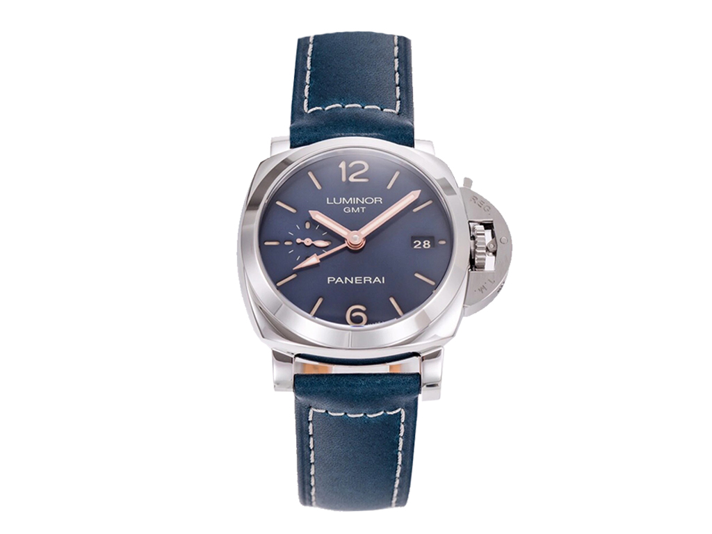 Luminor 1950 3 Days GMT Automatic Acciaio Boutique Blue Stainless Steel Case with Blue Sunburst dial and blue strap (42mm)