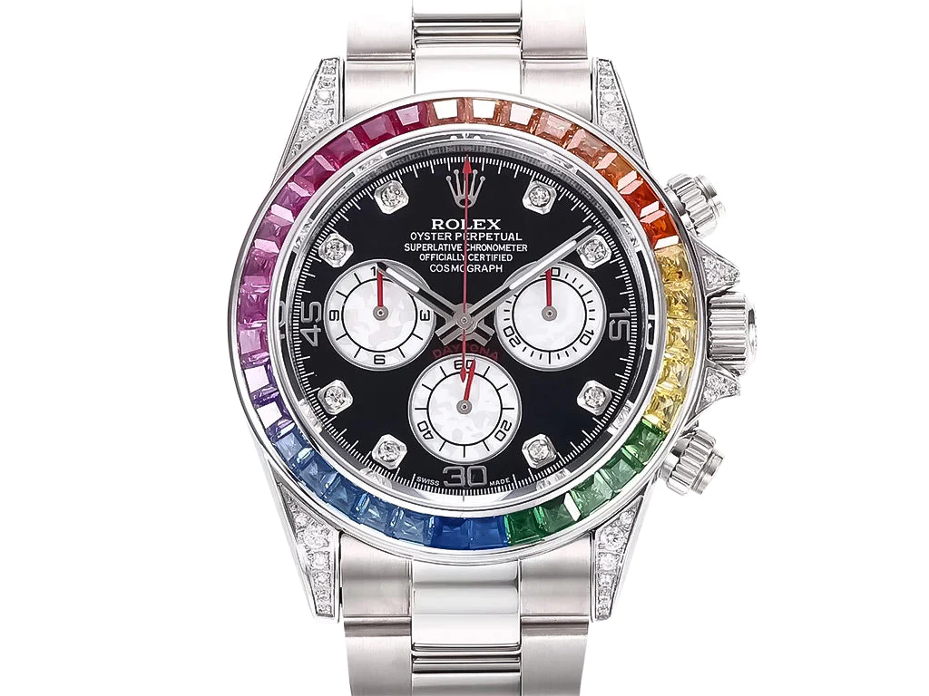 Cosmograph Daytona Stainless Steel 'Rainbow' with Diamond Bezel