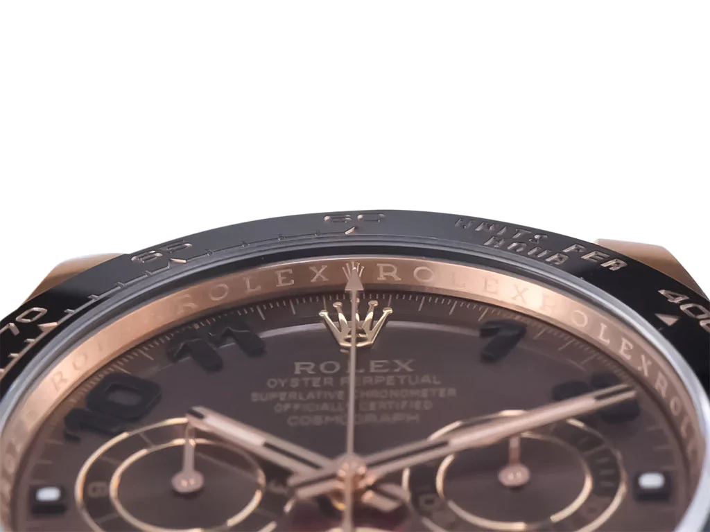 Cosmograph Daytona Rose Gold Oysterflex with Chocolate Dial and Arabic Numerals