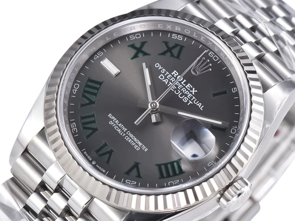 Datejust 36 Stainless Steel 'Wimbledon' on Jubilee with Fluted Bezel
