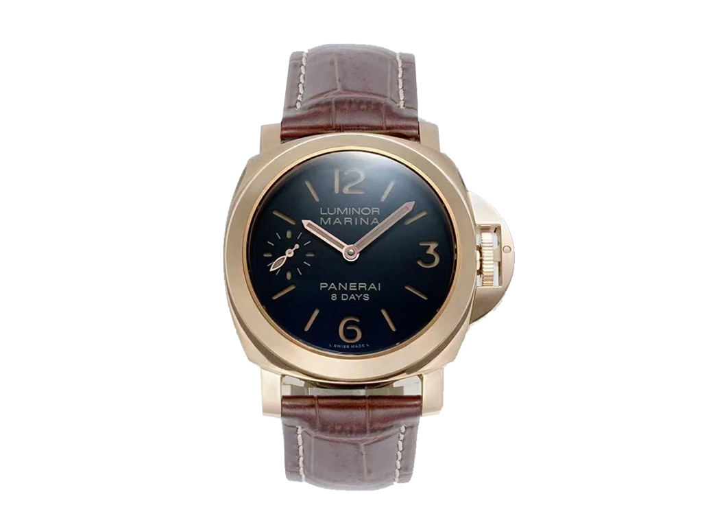 Luminor Marina 44 8 Days Automatic Red Gold with Brown Dial and Brown Strap (44mm)