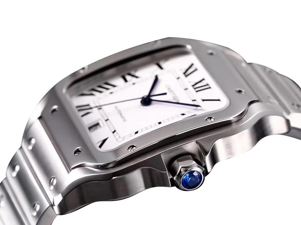 Santos Large Stainless Steel with White Dial (40mm)