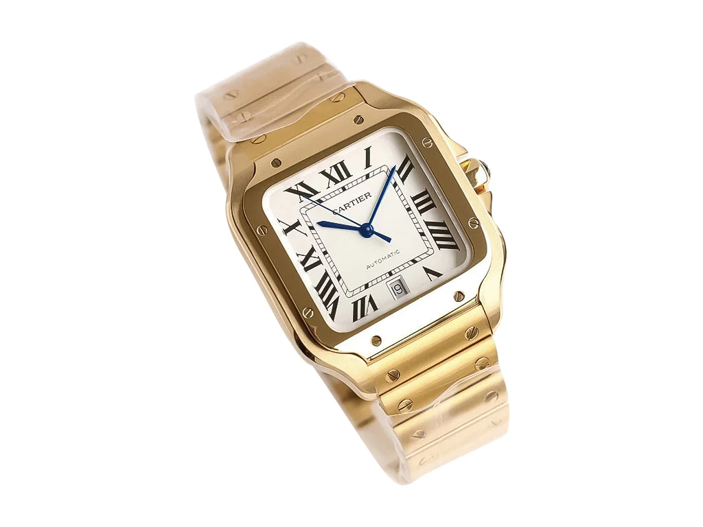 Santos Large Yellow Gold with White Dial (40mm)