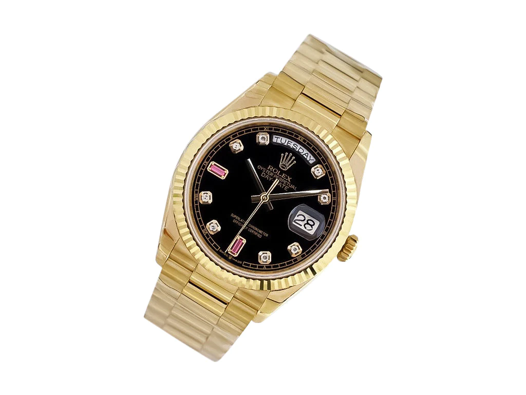 Day-Date 36 Stainless Steel 'President' with Silver Dial and Diamond Bezel