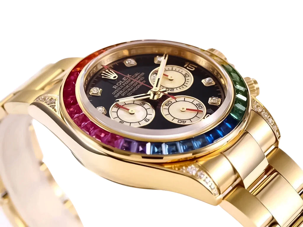 Cosmograph Daytona Yellow Gold 'Rainbow' with Diamond Bezel