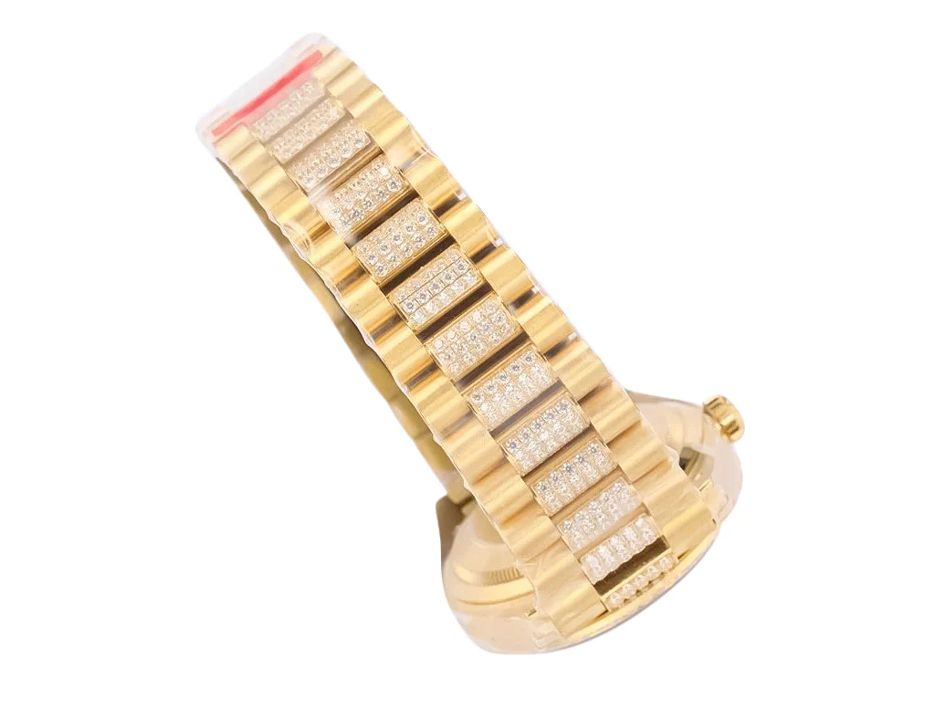 Day-Date 36 Yellow Gold 'President' with White Dial and Diamond Bezel (Roman Numerals)