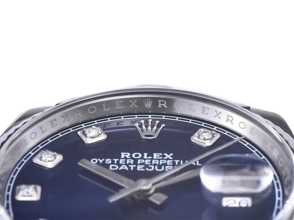 Datejust 36 Stainless Steel on Jubilee with Diamond Blue Dial and Fluted Bezel