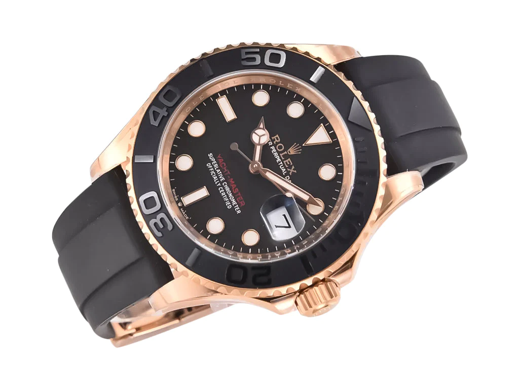 Yacht-Master Rose Gold on Oysterflex with Black Dial (40mm)